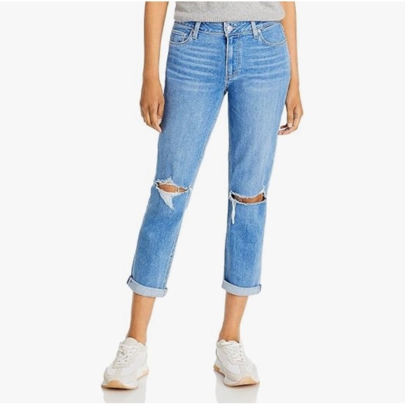 PAIGE Denim - PAIGE Women’s 28R Brigitte Mid-Rise Boyfriend Distressed Jeans in Ratatouille